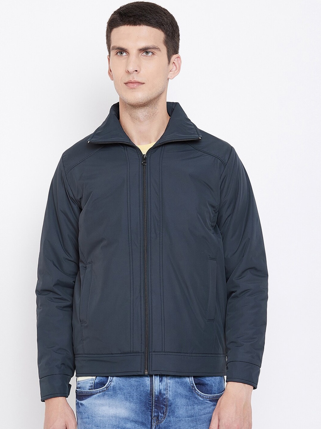 

Spirit Men Navy Blue Windcheater Bomber Jacket