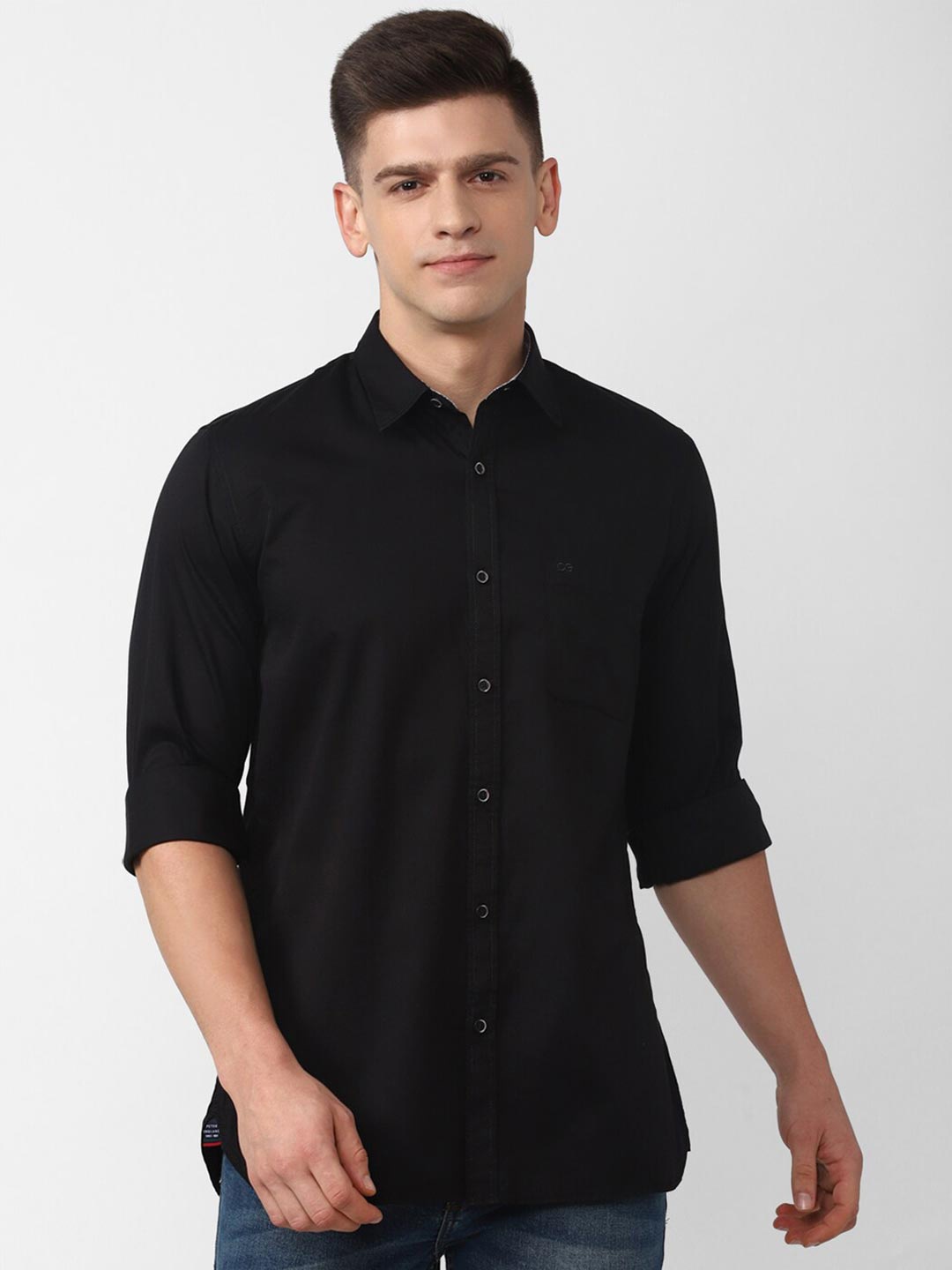 

Peter England Casuals Men Black Slim Fit Casual Shirt
