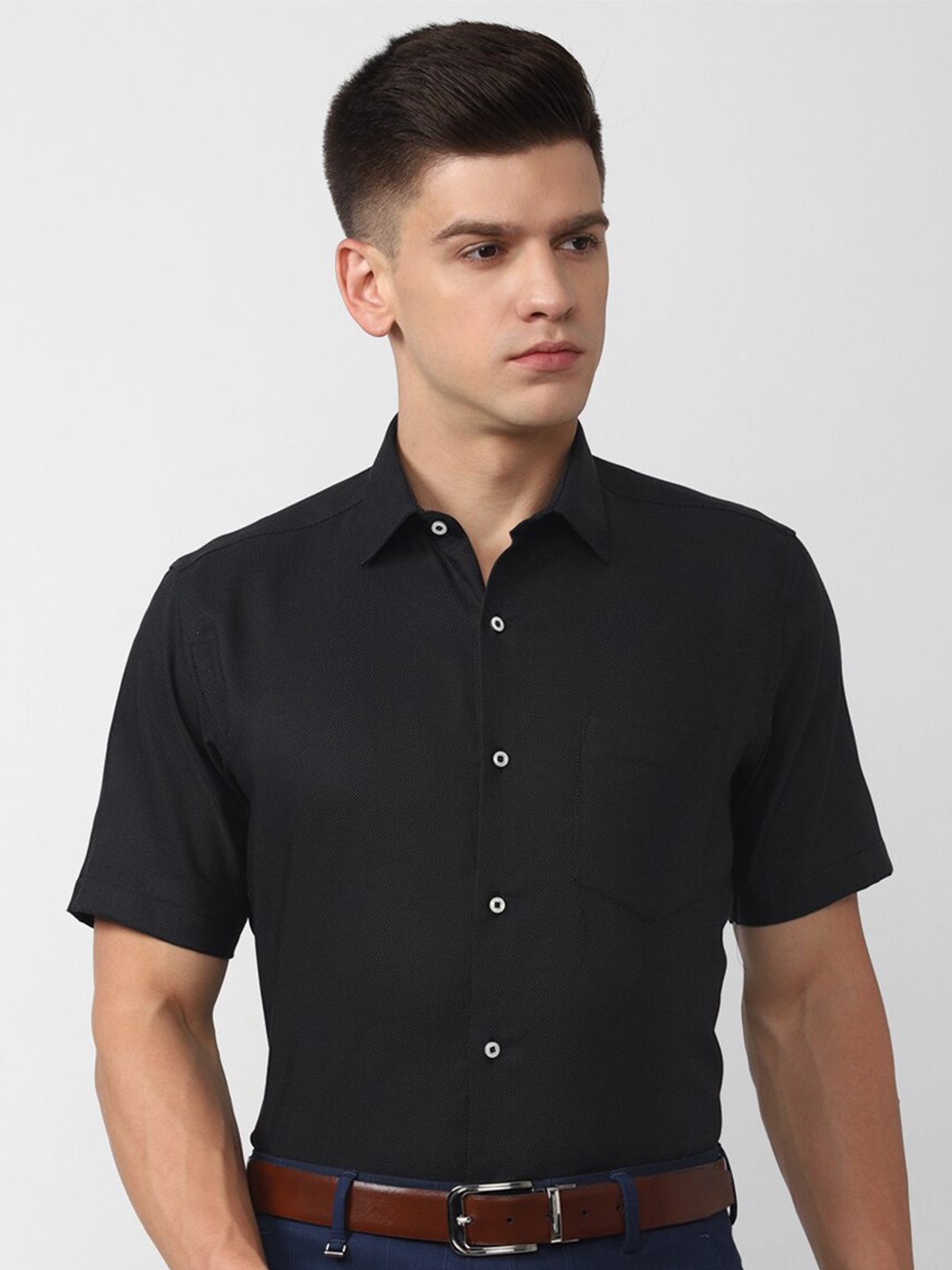 

Van Heusen Men Black Formal Shirt