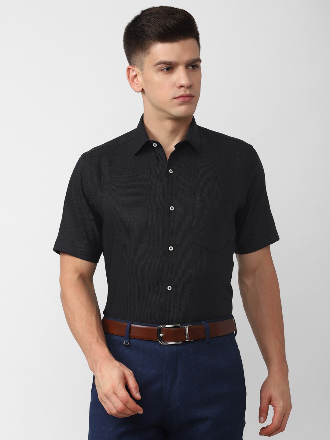 

Van Heusen Men Black Formal Shirt