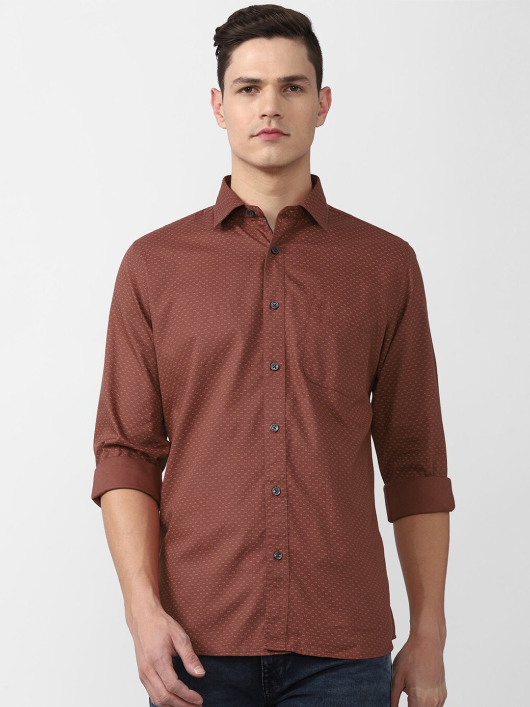 

Van Heusen Sport Men Maroon Slim Fit Printed Casual Shirt