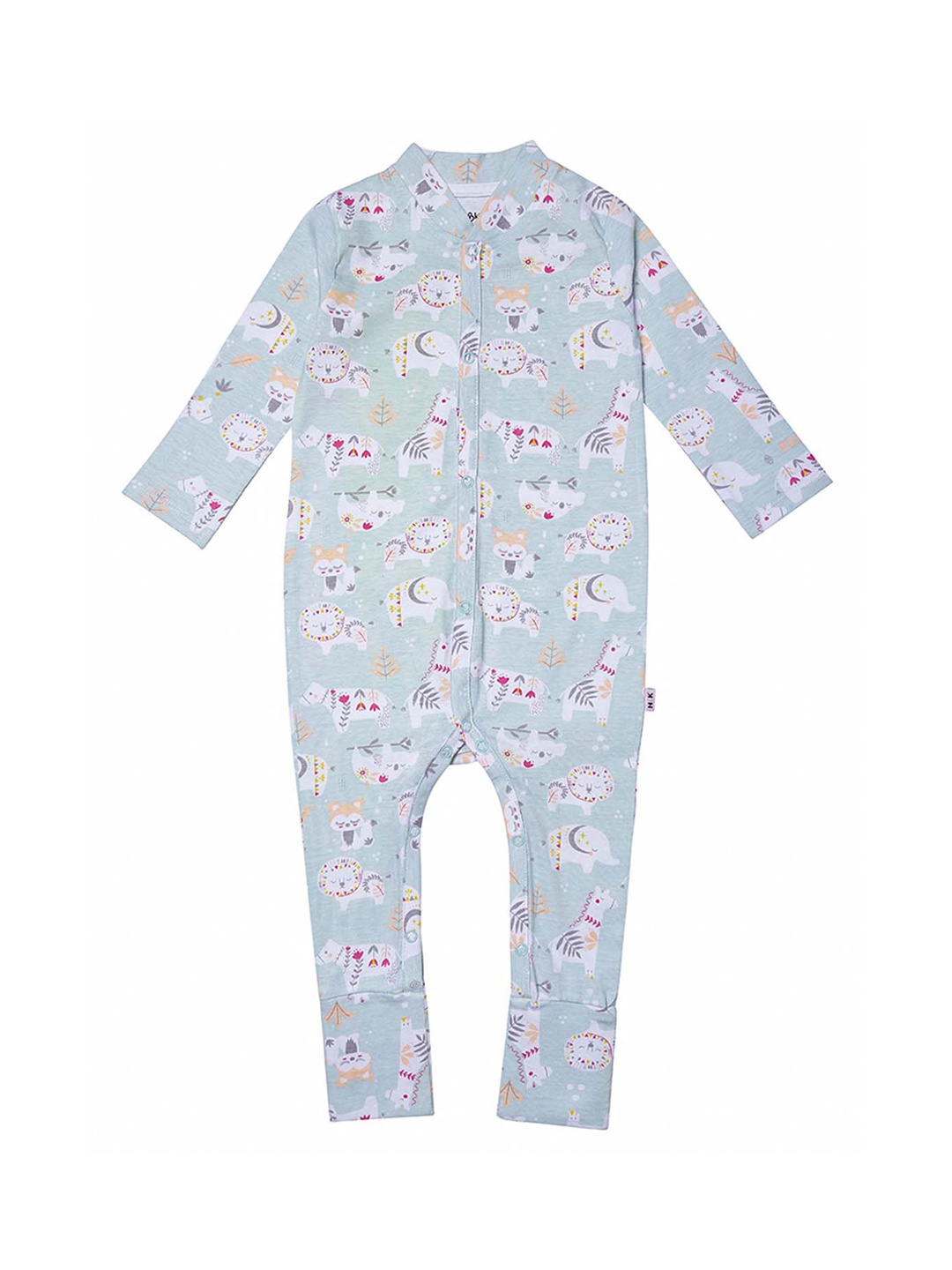 

haus & kinder Infant Green Printed Cotton Sleepsuit