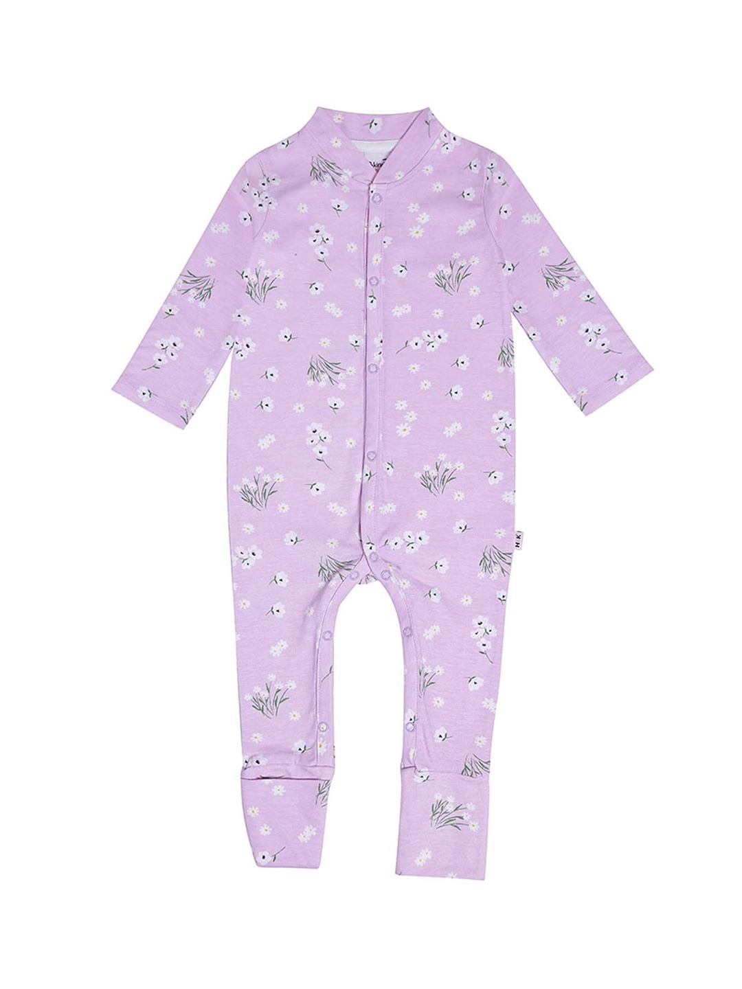 

haus & kinder Infant Kids Pink Printed Pure Cotton Sleepsuit