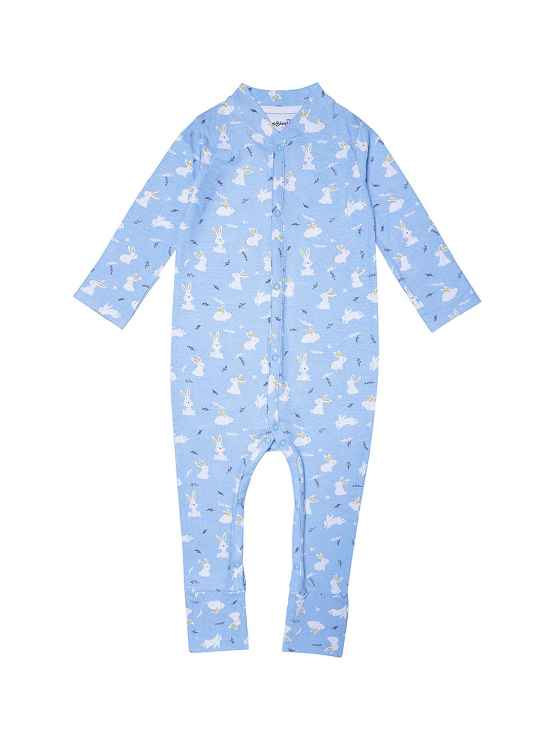 

haus & kinder Infant Blue Printed Cotton Sleepsuit