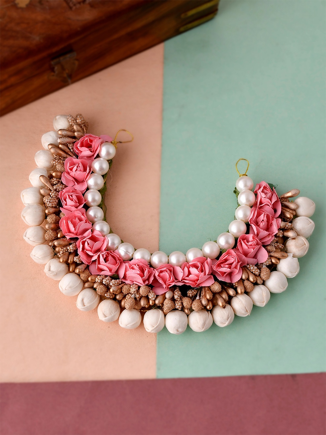 

Silvermerc Designs Women Embellished Hair Accessory Set, Peach