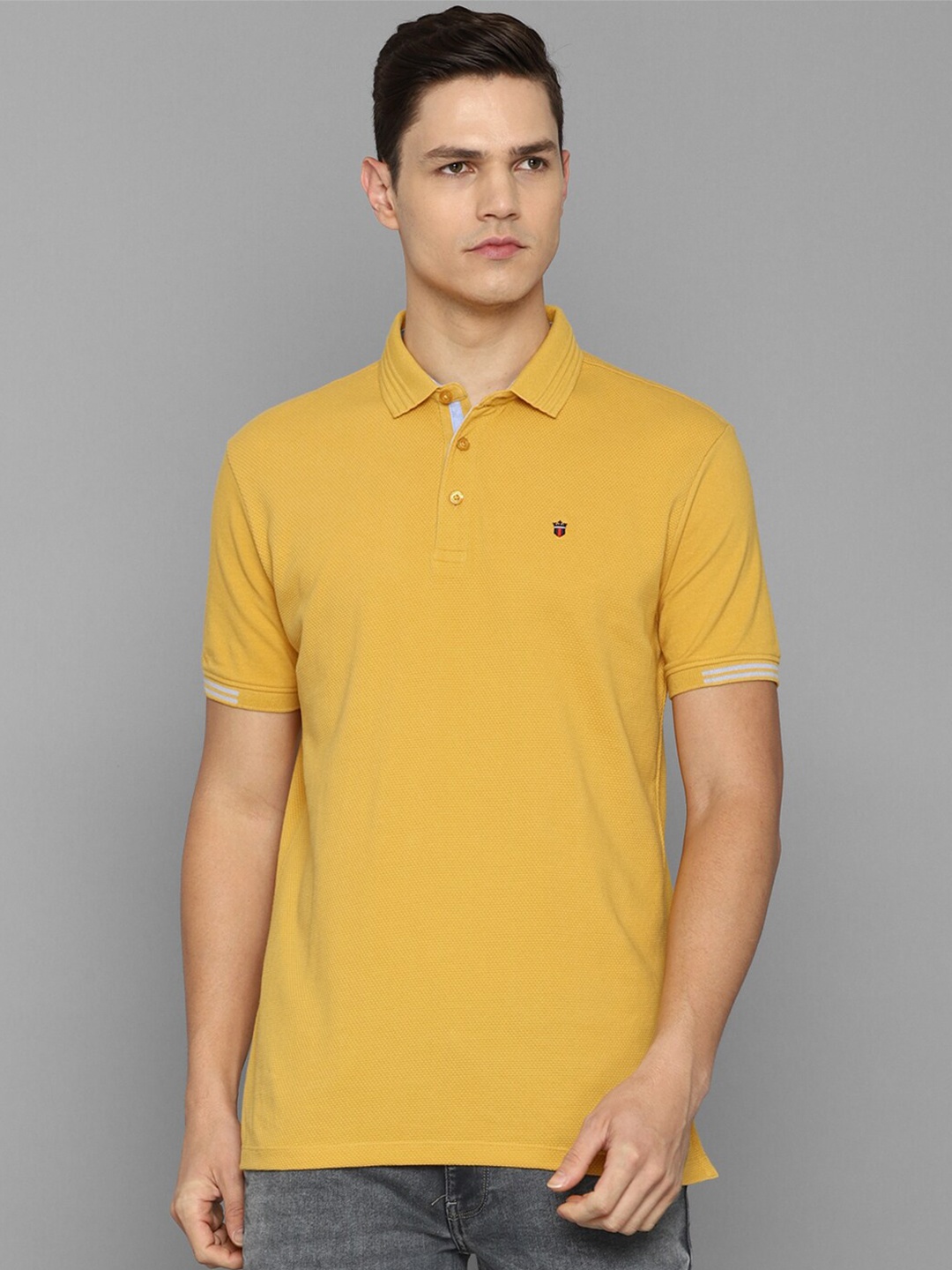 

Louis Philippe Jeans Men Yellow Polo Collar Slim Fit T-shirt