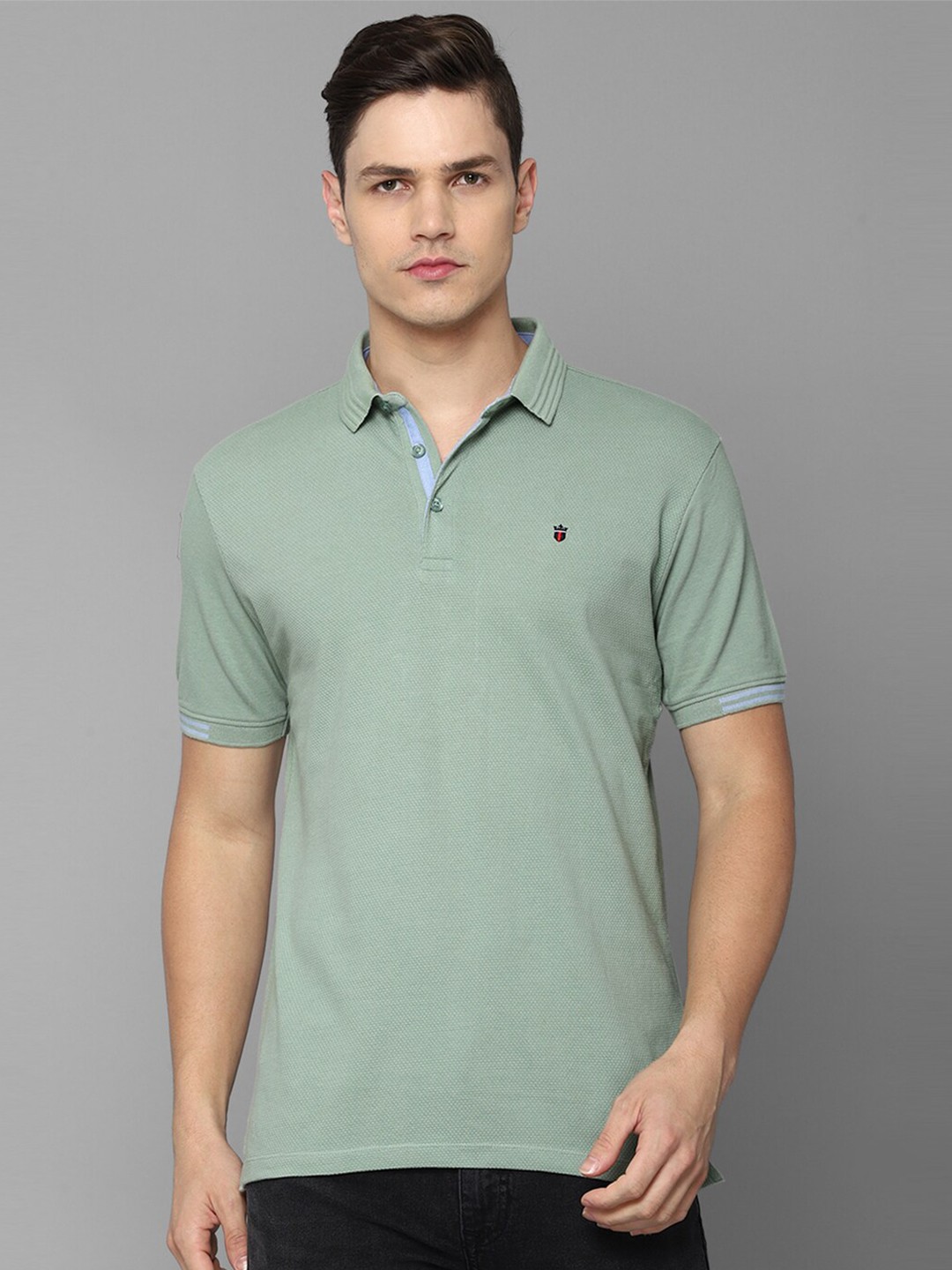 

Louis Philippe Jeans Men Green Polo Collar Slim Fit T-shirt