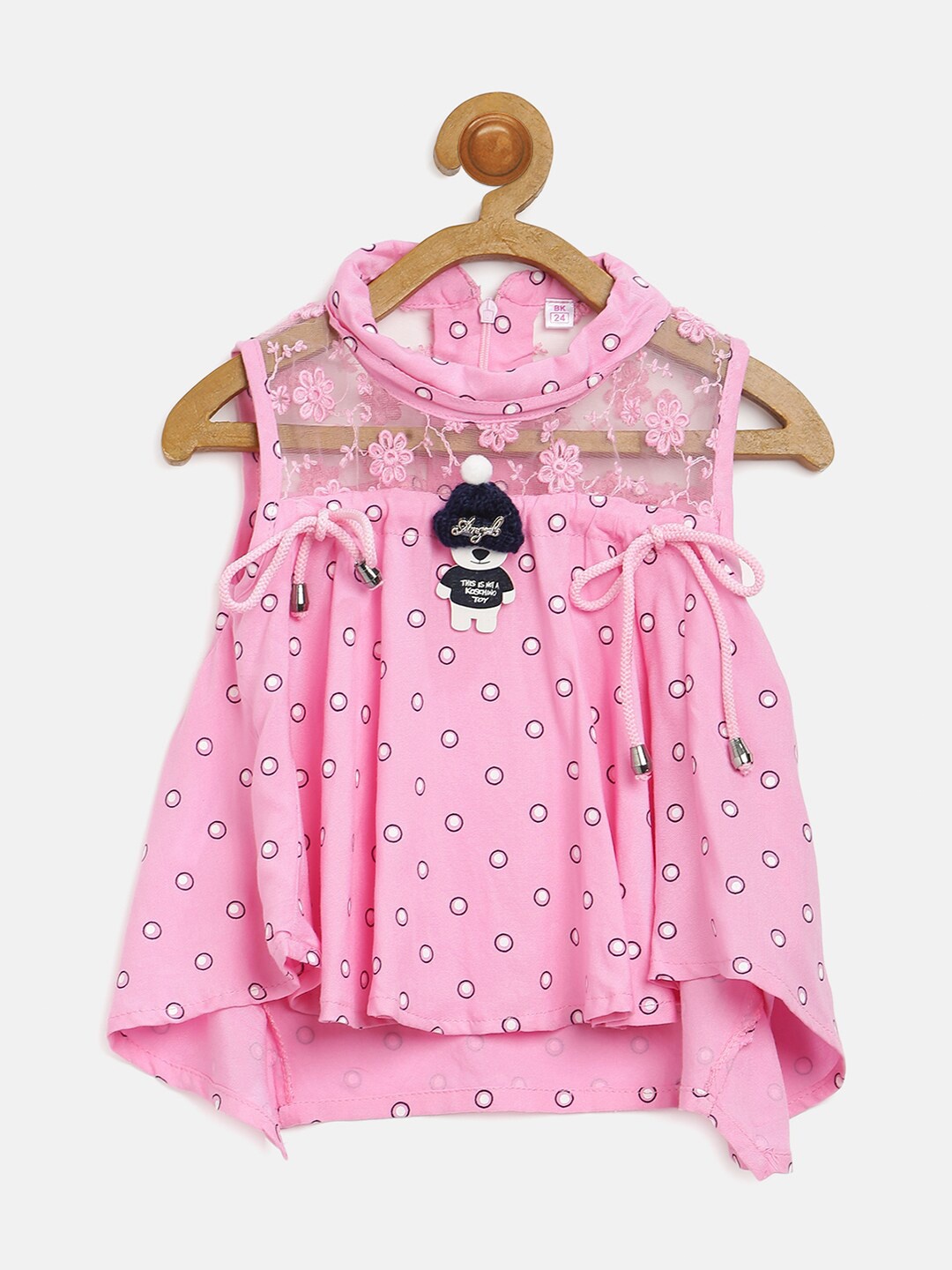 

V2 Value & Variety Girls Pink & White Geometric Print Top