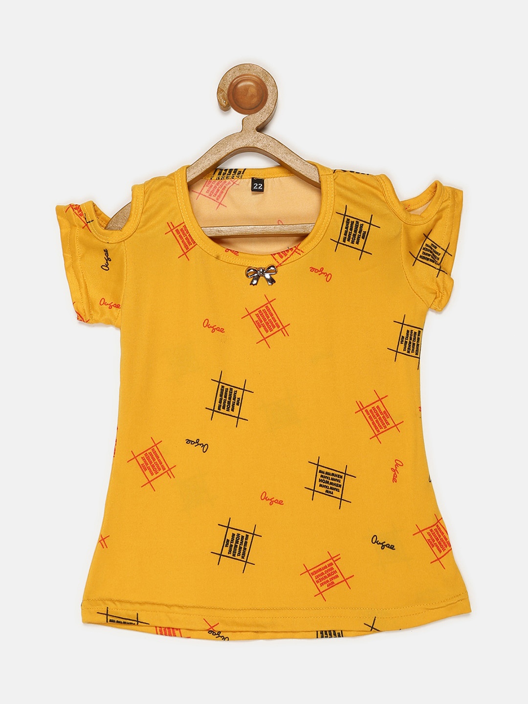 

V2 Value & Variety Girls Yellow Geometric Print Top