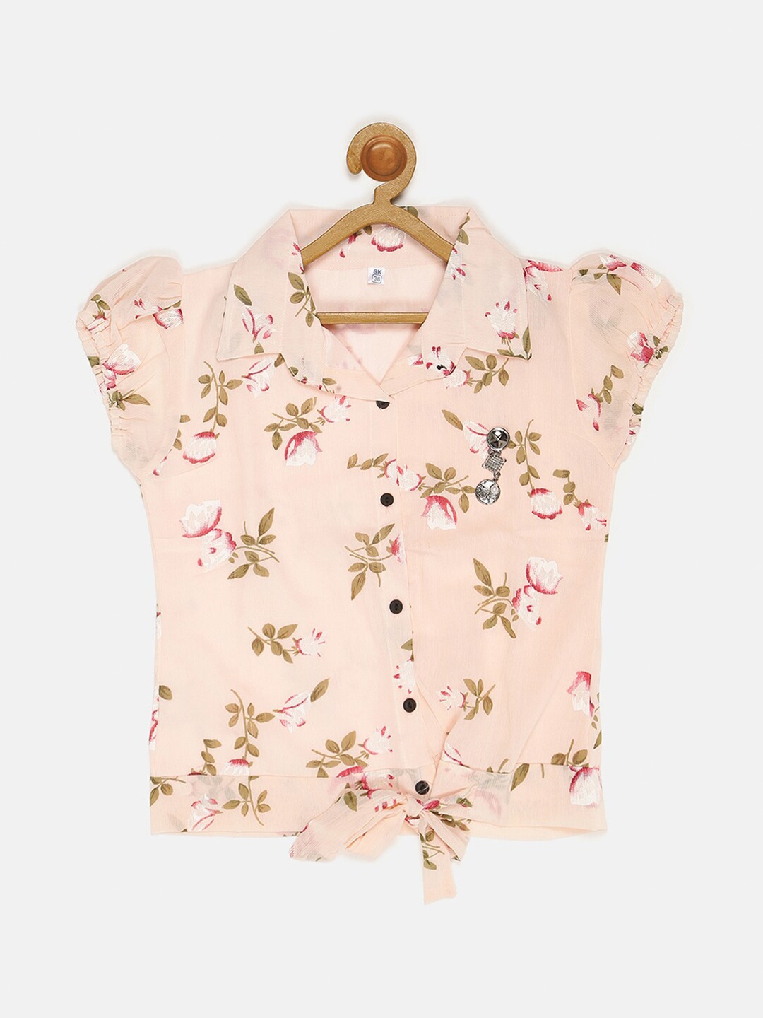 

V2 Value & Variety Beige Floral Print Chiffon Top