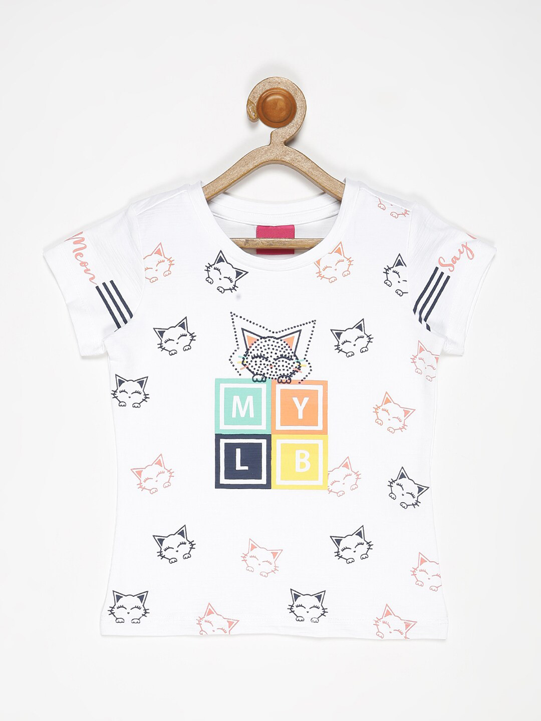 

V2 Value & Variety Girls White Printed Top