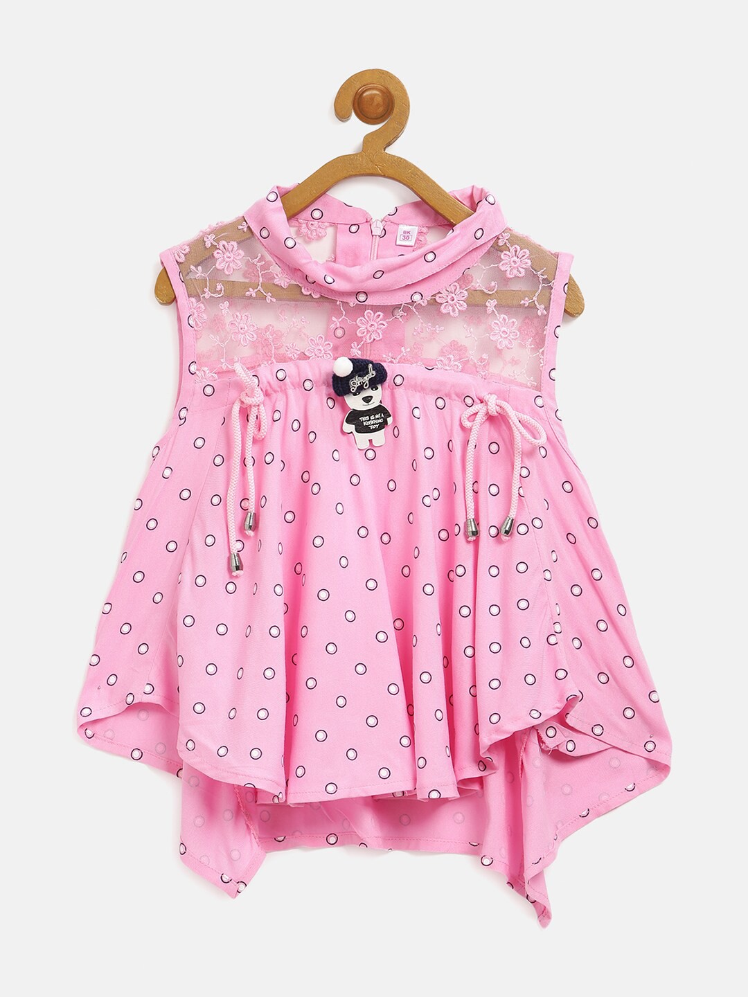 

V2 Value & Variety Pink Geometric Printed Cinched Waist Top