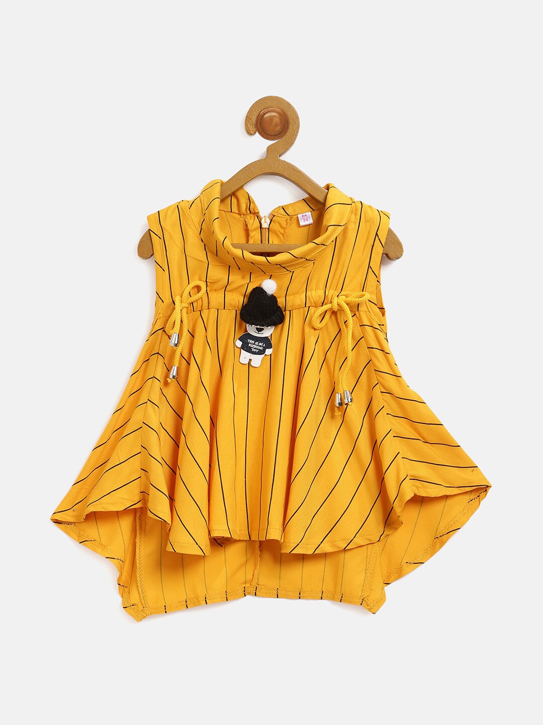 

V2 Value & Variety Mustard Yellow Striped Cinched Waist Top