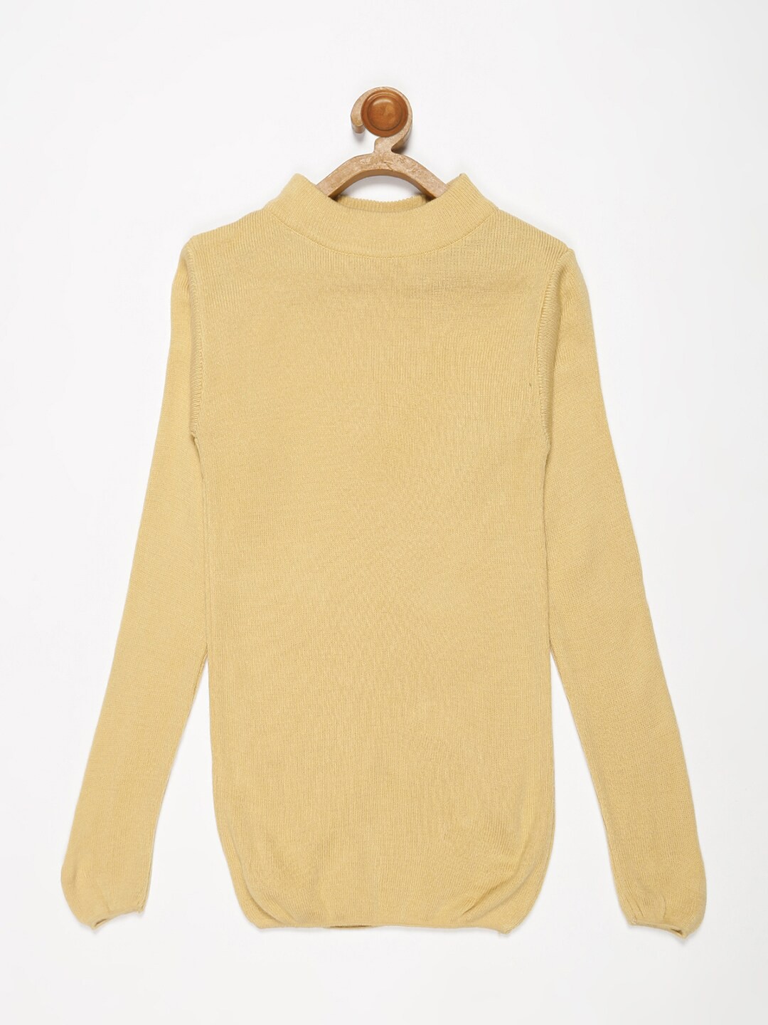 

V2 Value & Variety Brown Woolen Solid Longline Top