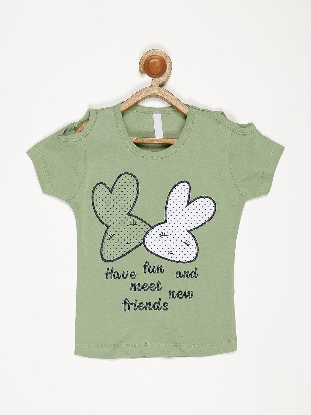 

V2 Value & Variety Green Printed Pure Cotton Regular Top