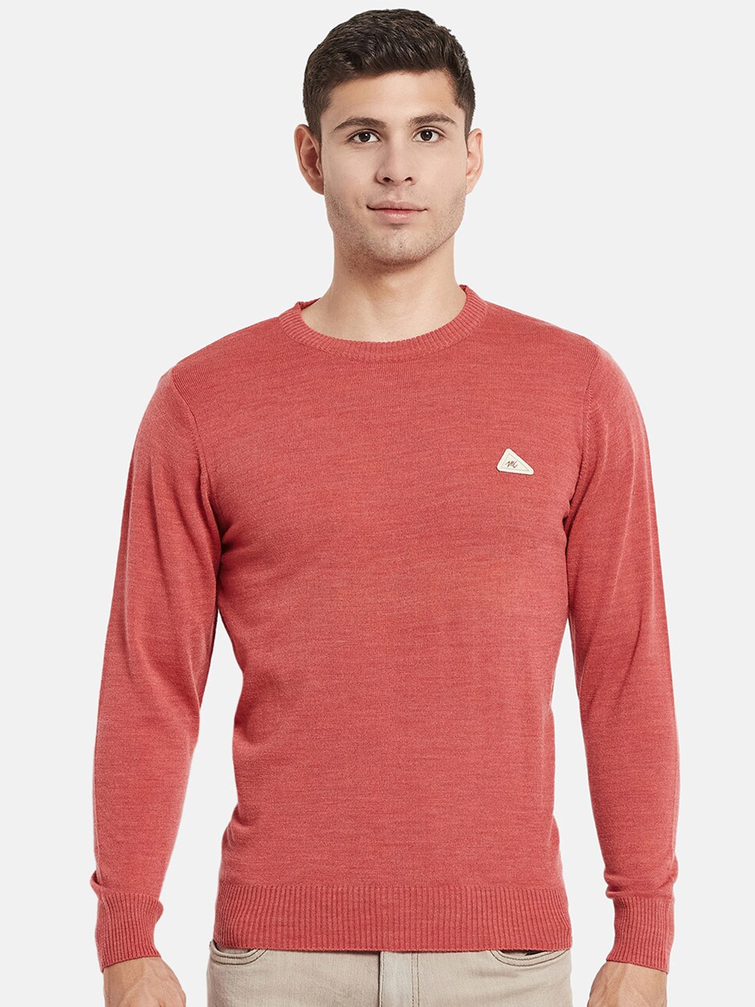 

Monte Carlo Men Red Solid Round Neck Pullover