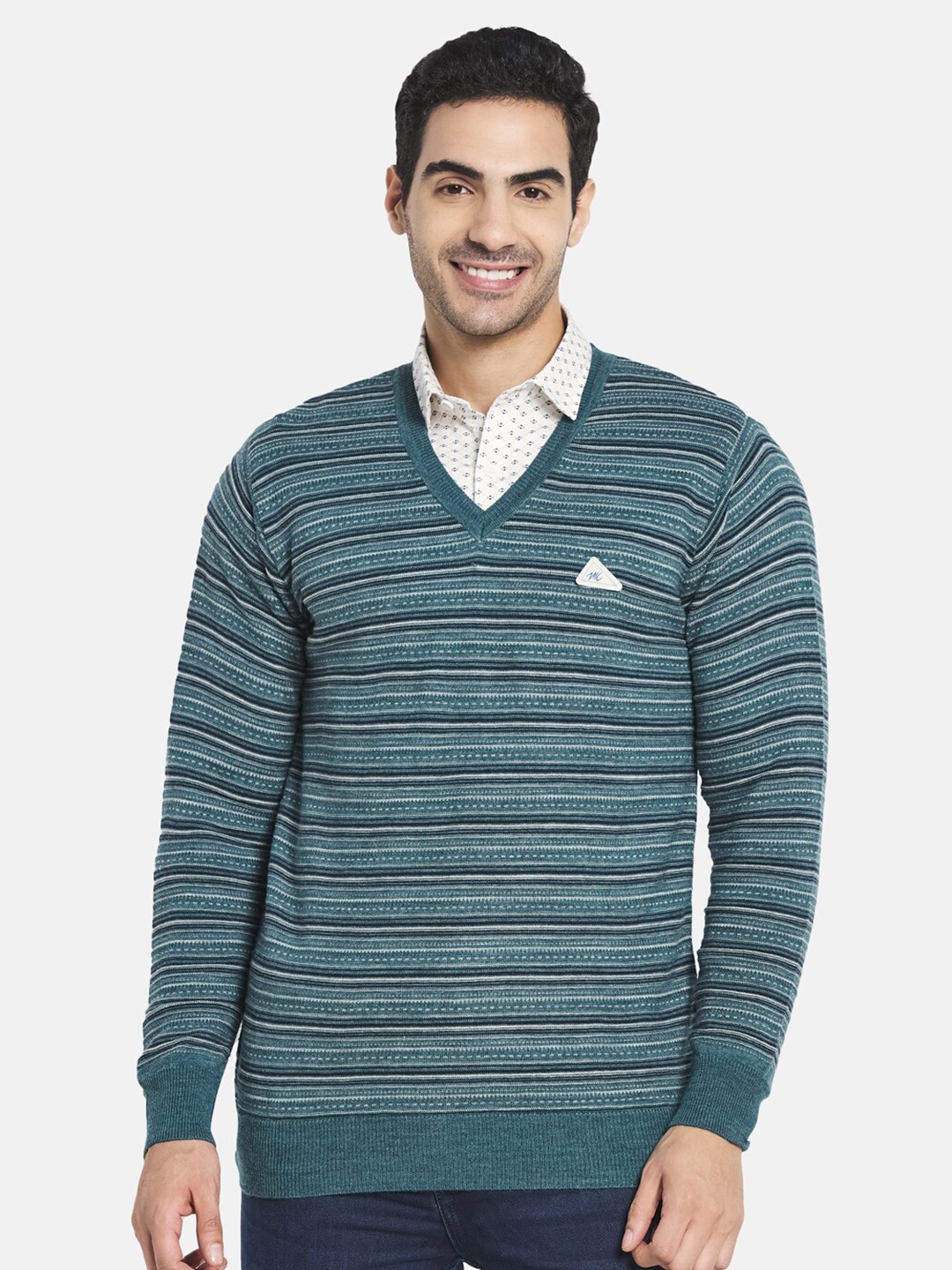 

Monte Carlo Men Blue Striped Pullover