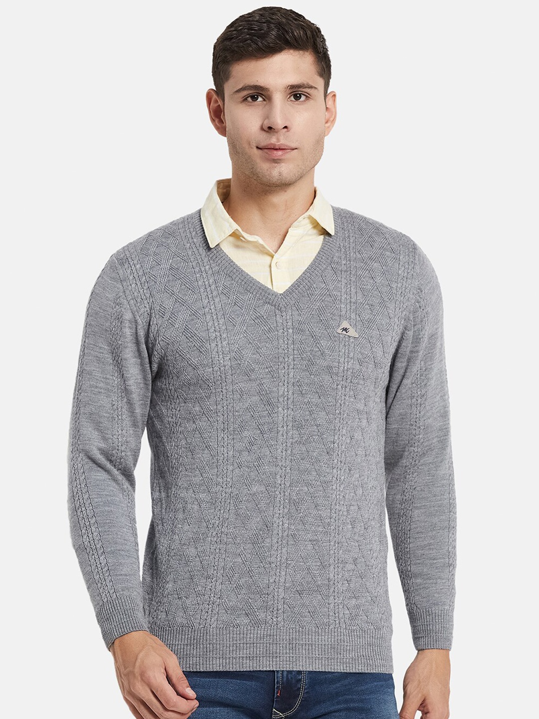 

Monte Carlo Men Grey Cable Knit Pullover
