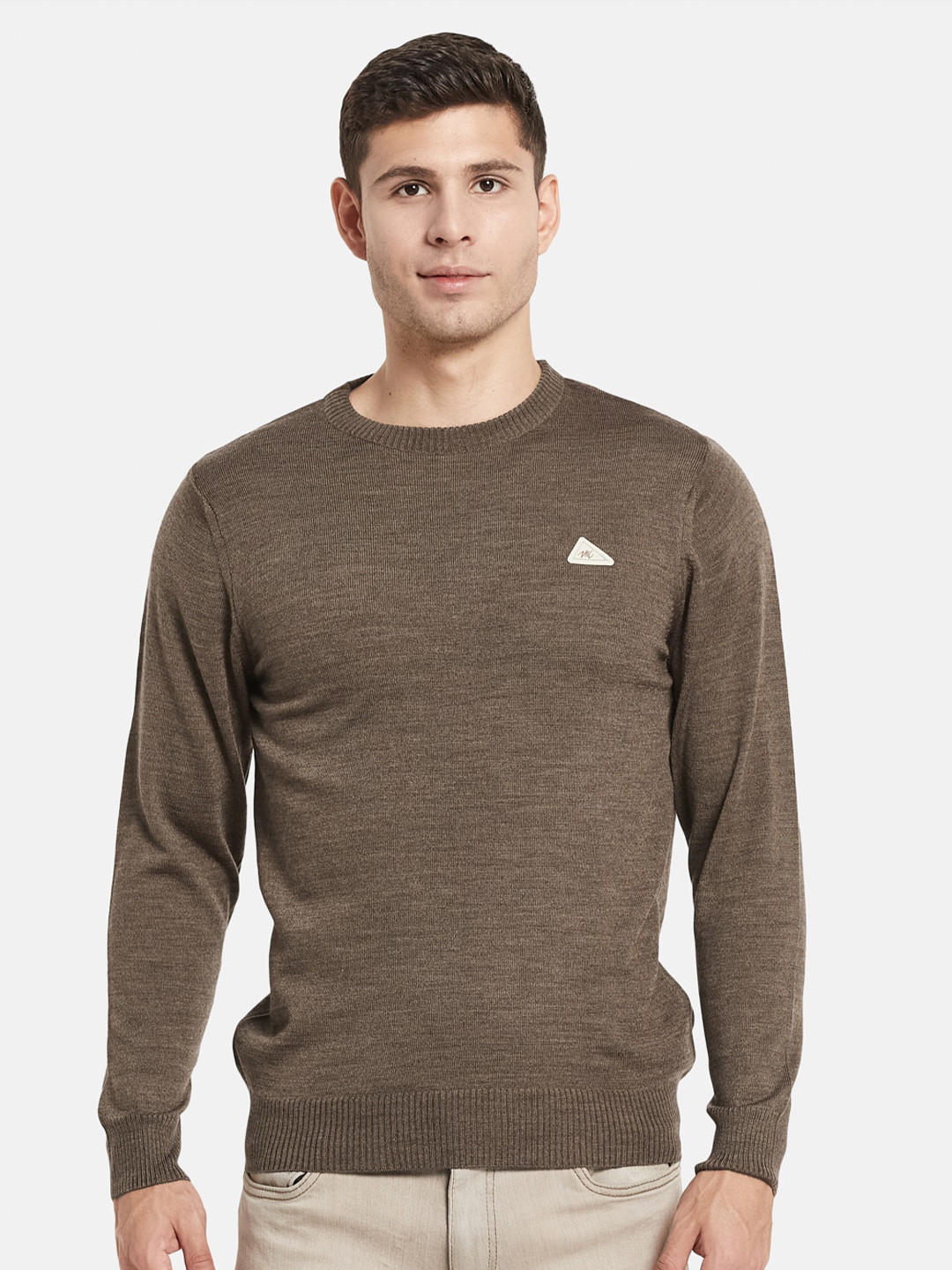 

Monte Carlo Men Brown Ribbed Pullover