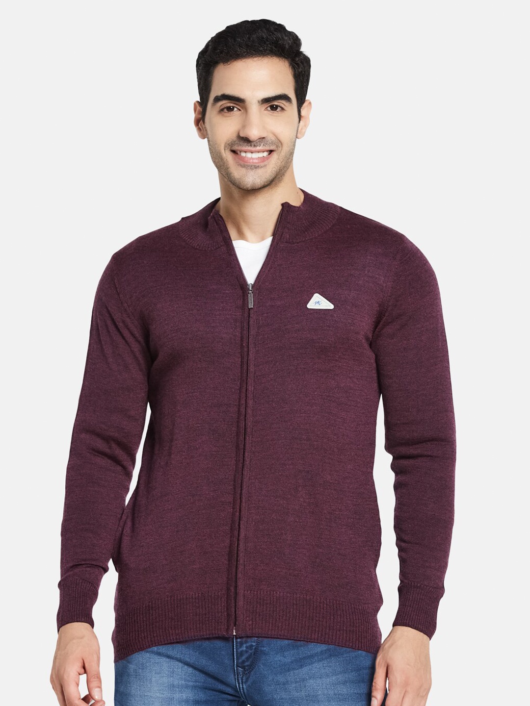

Monte Carlo Men Maroon Solid Cardigan