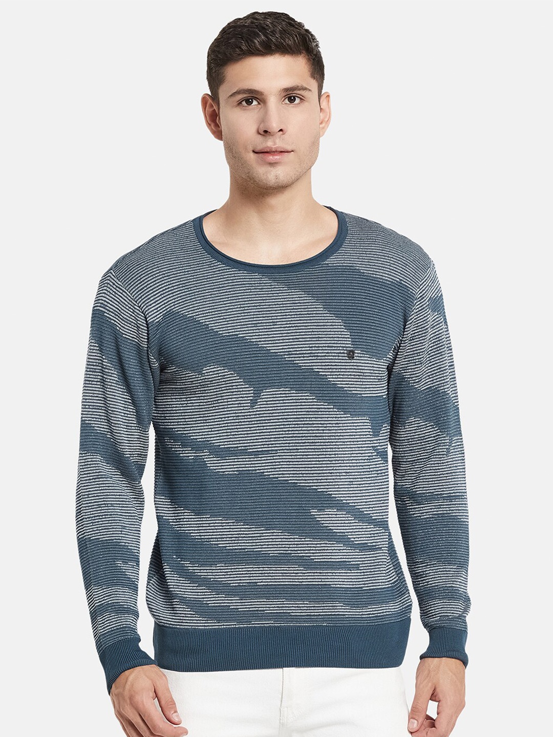 

Monte Carlo Men Teal & Grey Printed Pullover