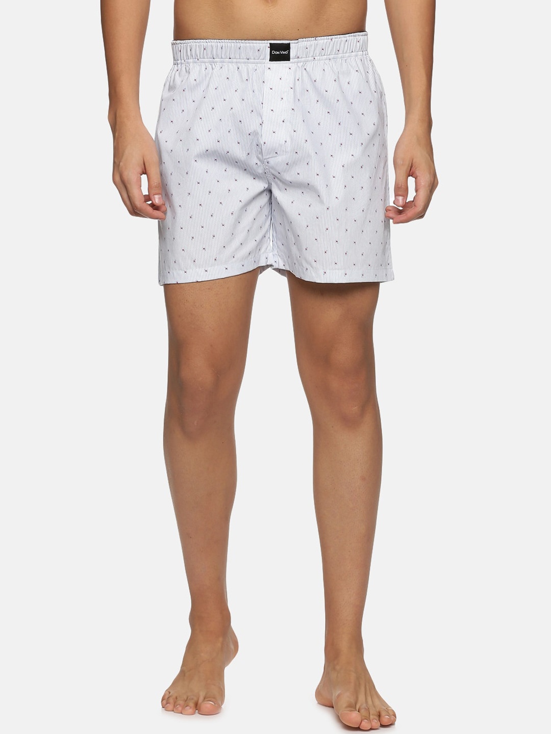

DON VINO Men Printed Outdoor Cotton Shorts, White