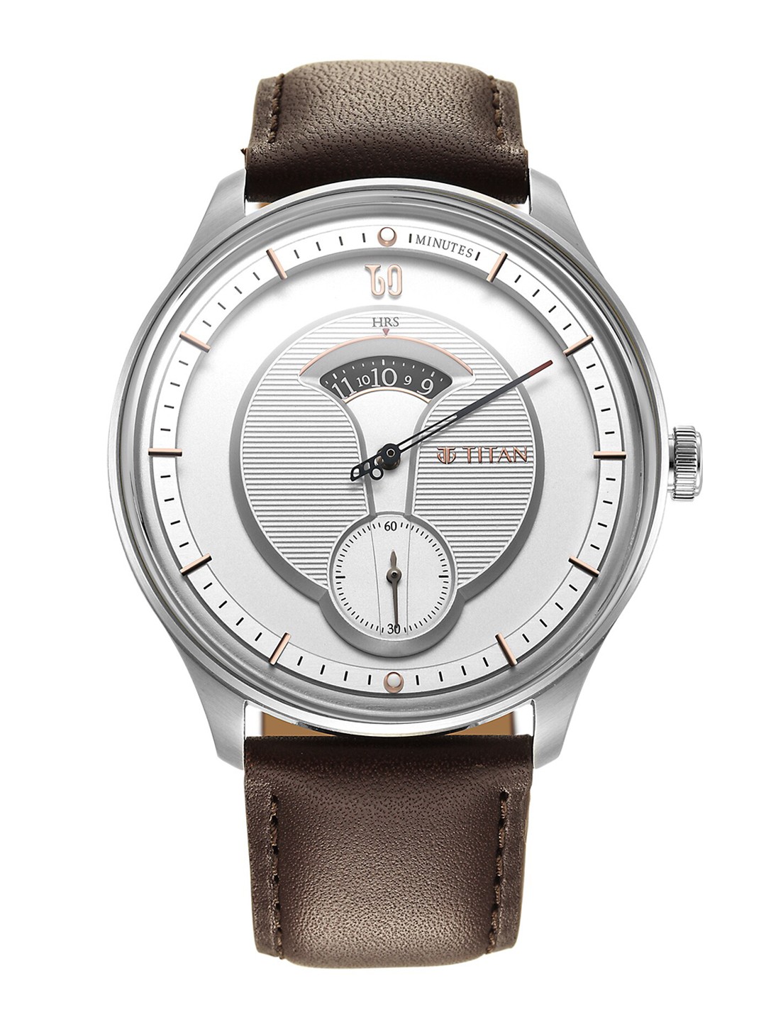 

Titan Men Silver-Toned Dial & Brown Leather Straps Analogue Watch 1890SL01