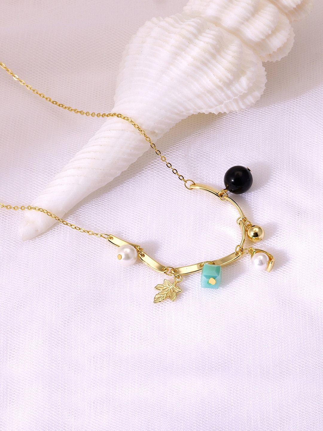 

GIVA Women's Gold-Toned & Blue Sterling Silver Gold-Plated Chain