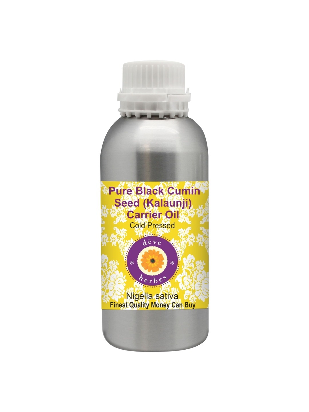 

Deve Herbes Cold Pressed Pure Black Cumin Seed Carrier Oil - 630ml, Brown