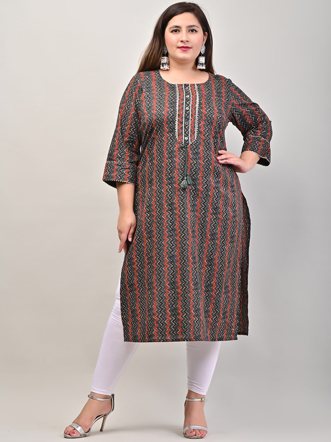 

Swasti Women Green Floral Printed Floral Kurta