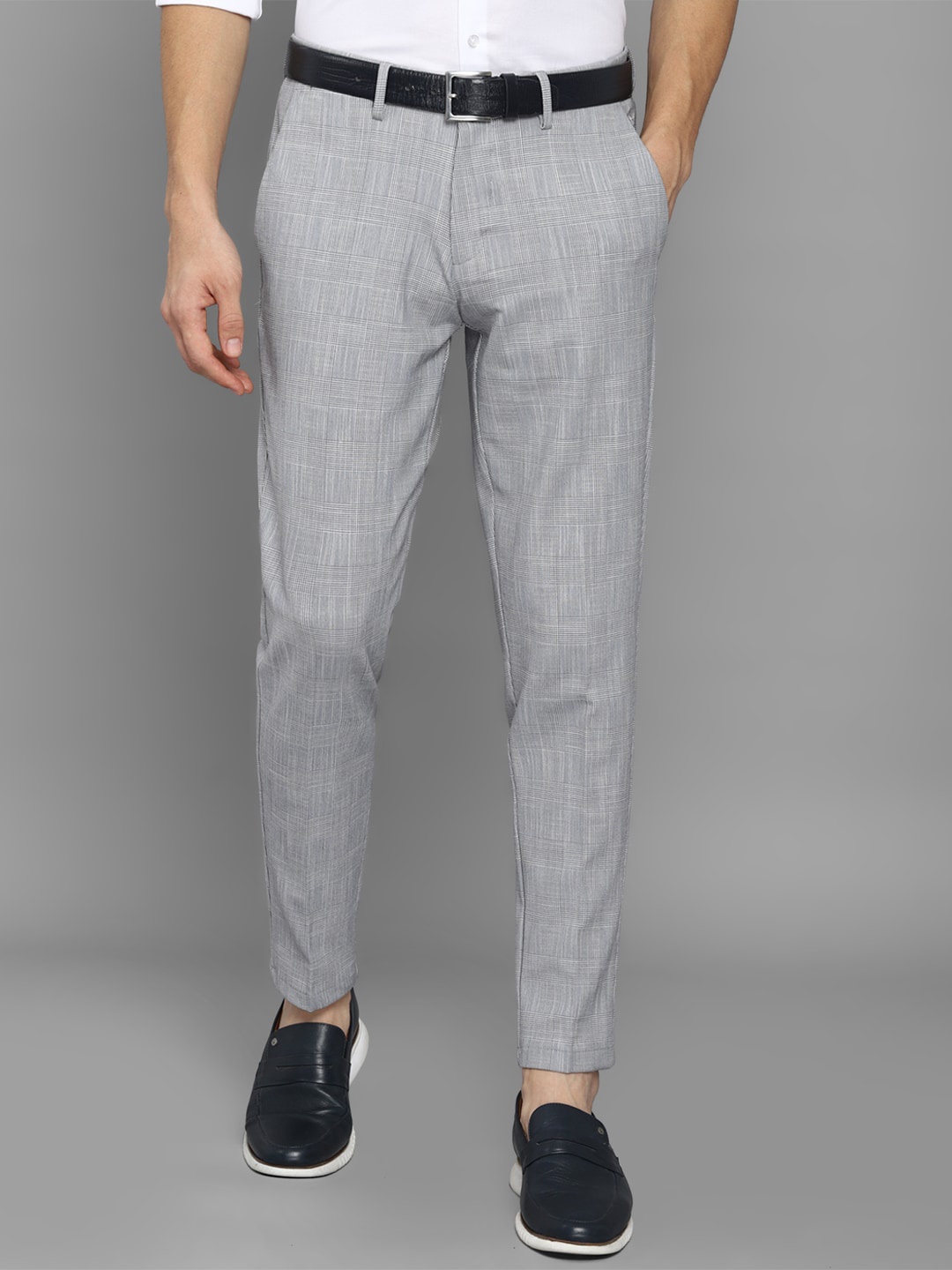 

Allen Solly Men Grey Slim Fit Trousers