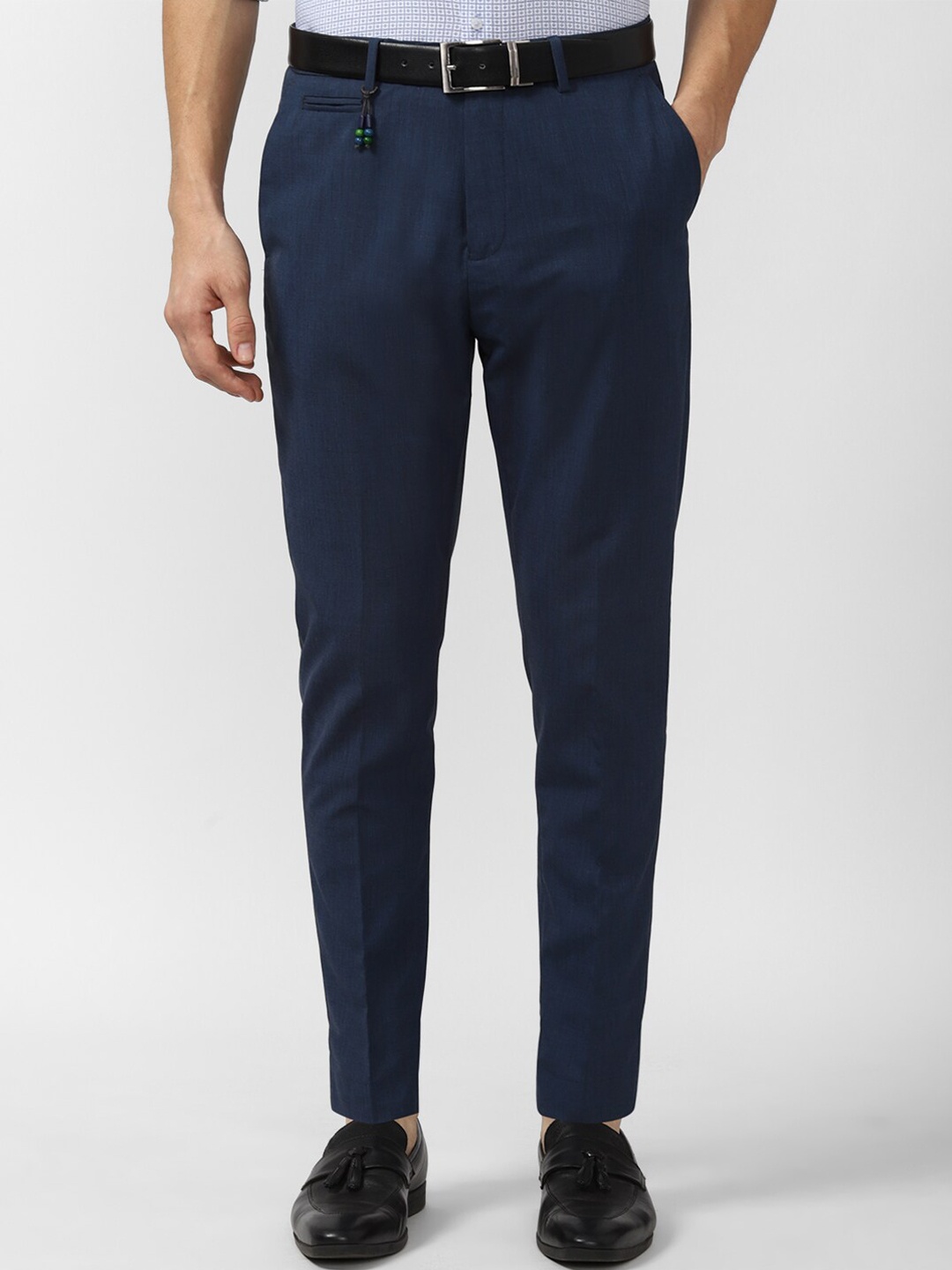 

Peter England Casuals Men Navy Blue Slim Fit Formal Trousers