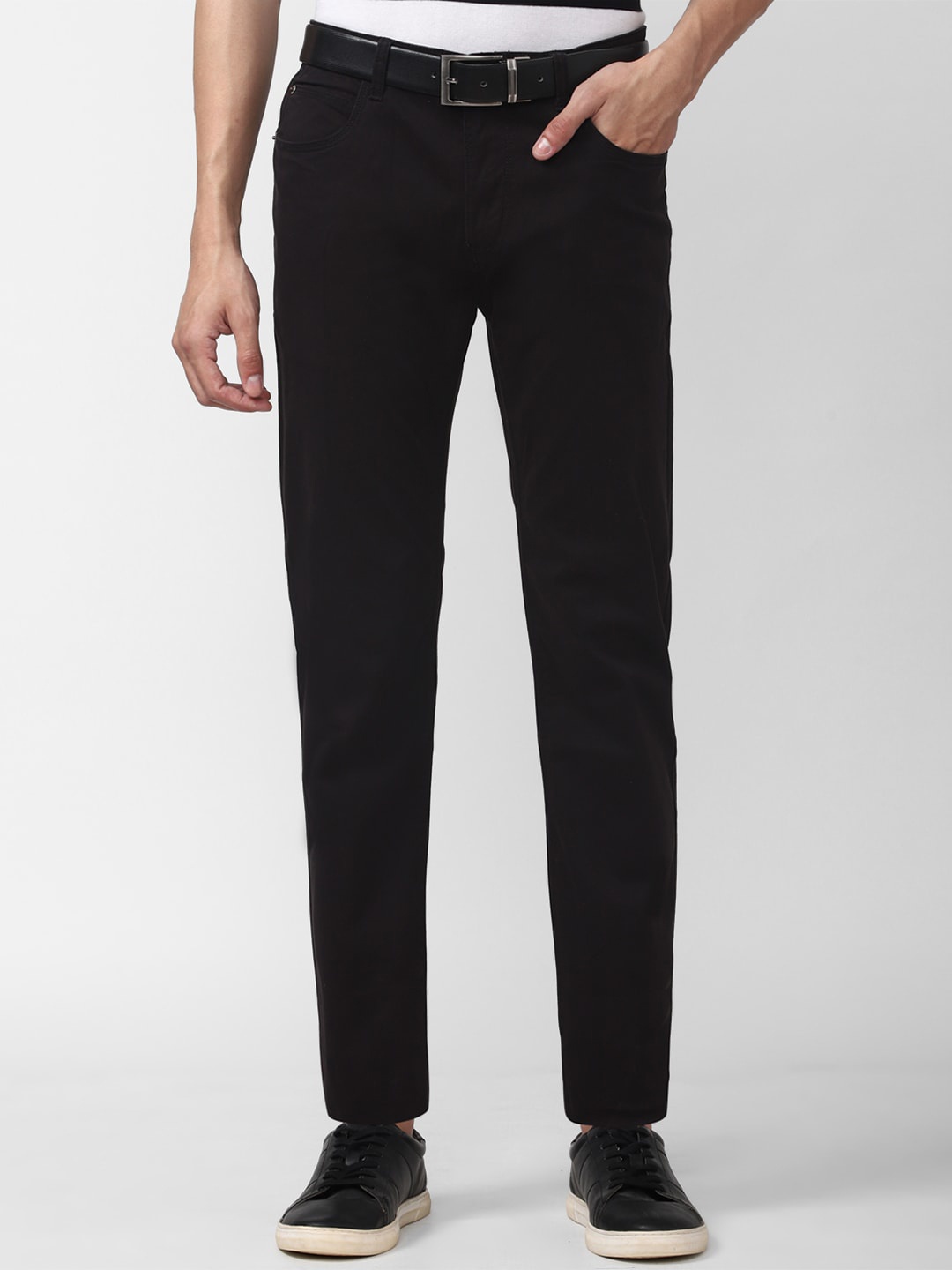 

Peter England Casuals Men Black Slim Fit Trousers