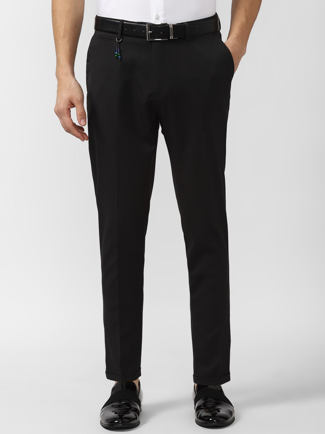 

Peter England Casuals Men Black Slim Fit Trousers