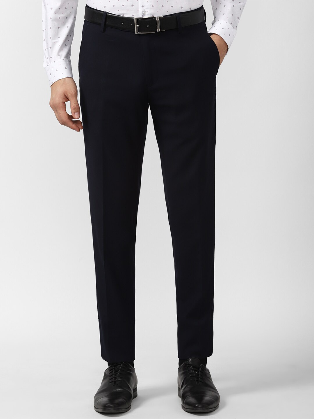 

Peter England Elite Men Black Slim Fit Formal Trousers