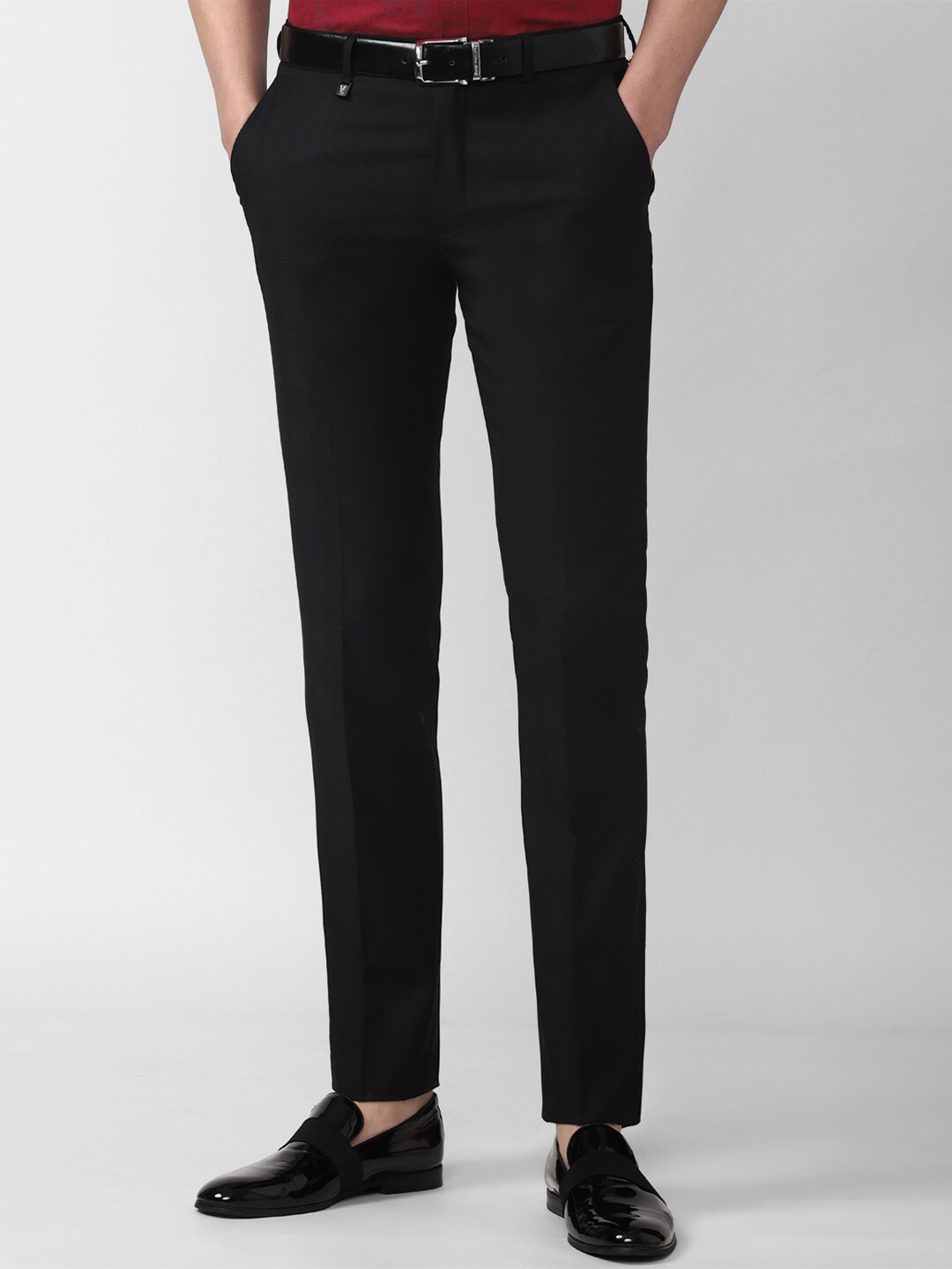 

V Dot Men Black Slim Fit Formal Trousers