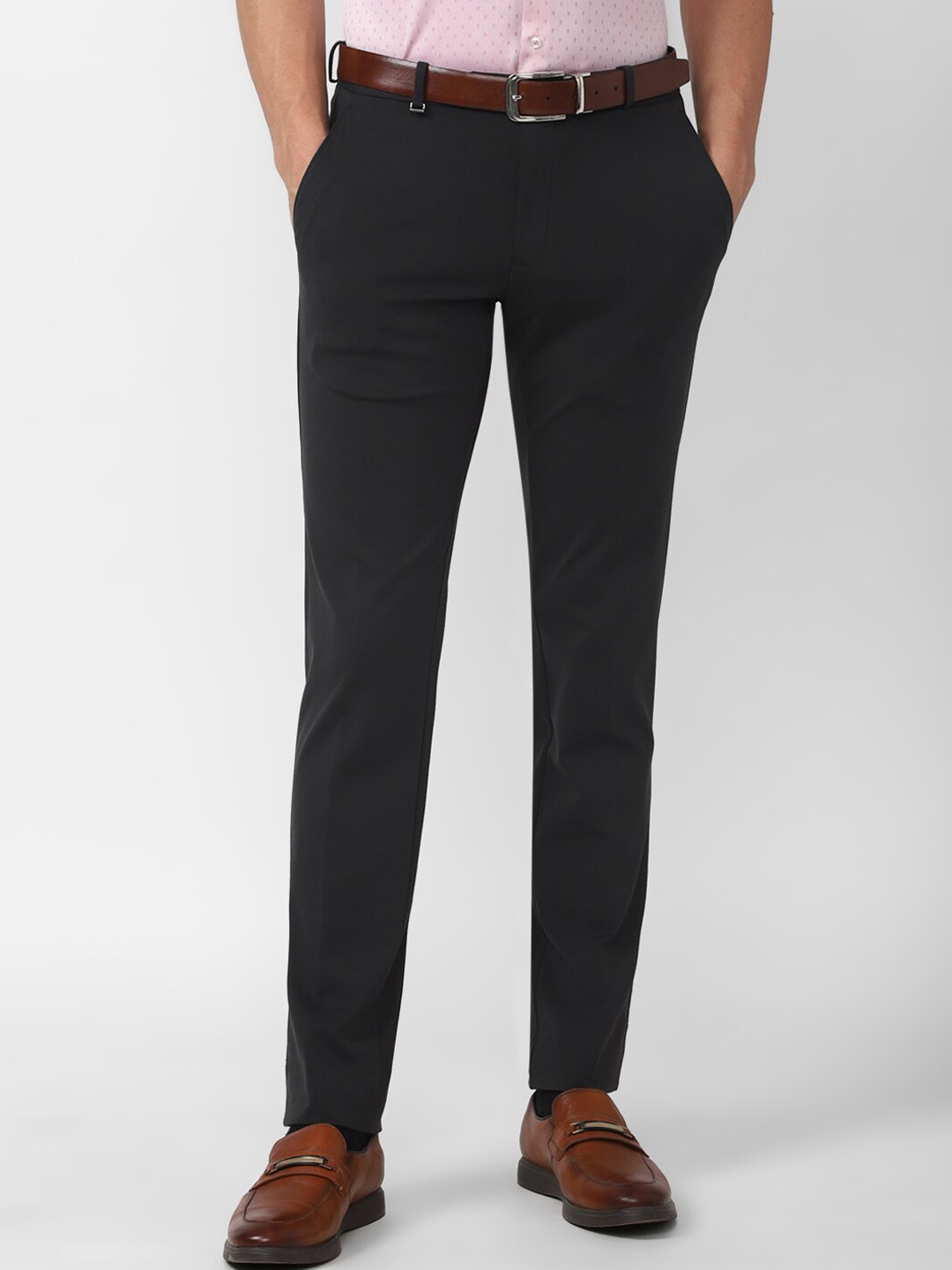 

Van Heusen Men Black Slim Fit Formal Trousers