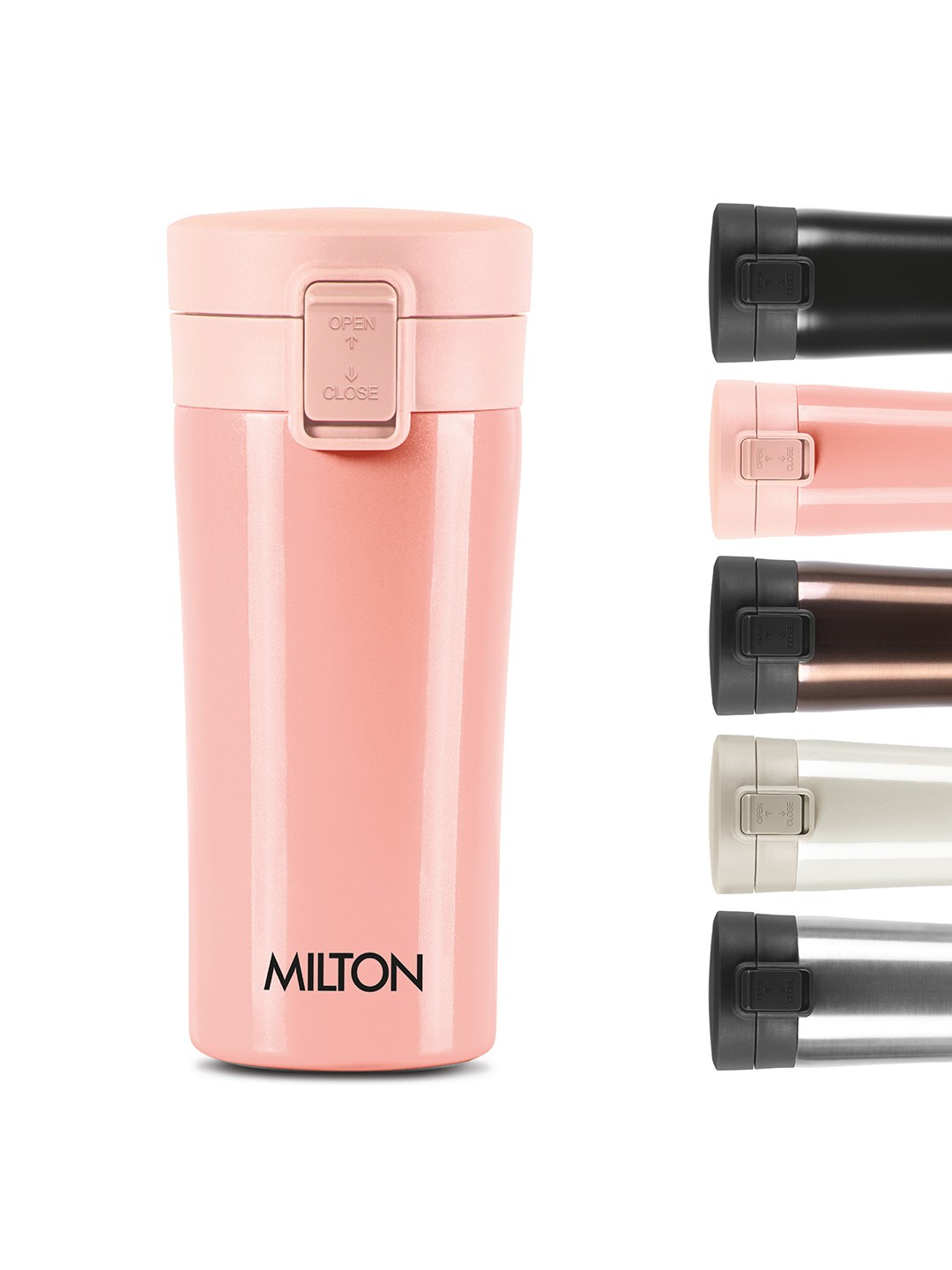 

Milton Peach Thermosteel Vacuum Insulated Hot & Cold Flask Leak Proof Coffee Mug - 350 ML