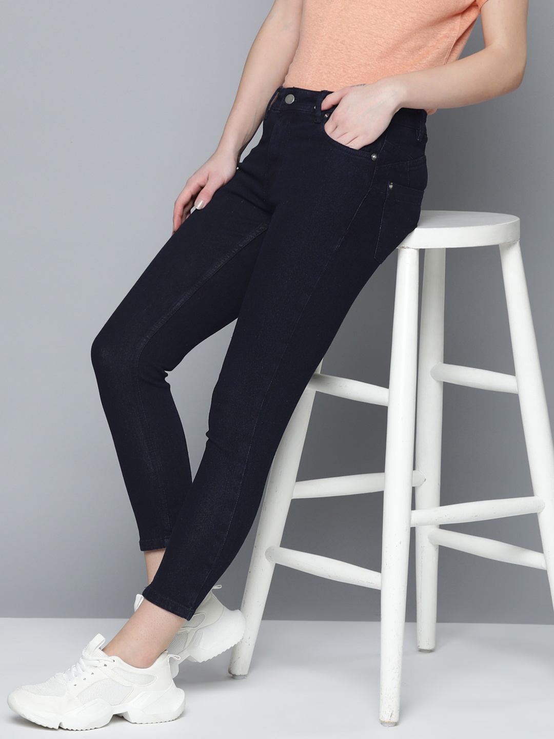 

Harvard Women Navy Blue Skinny Fit Stretchable Jeans