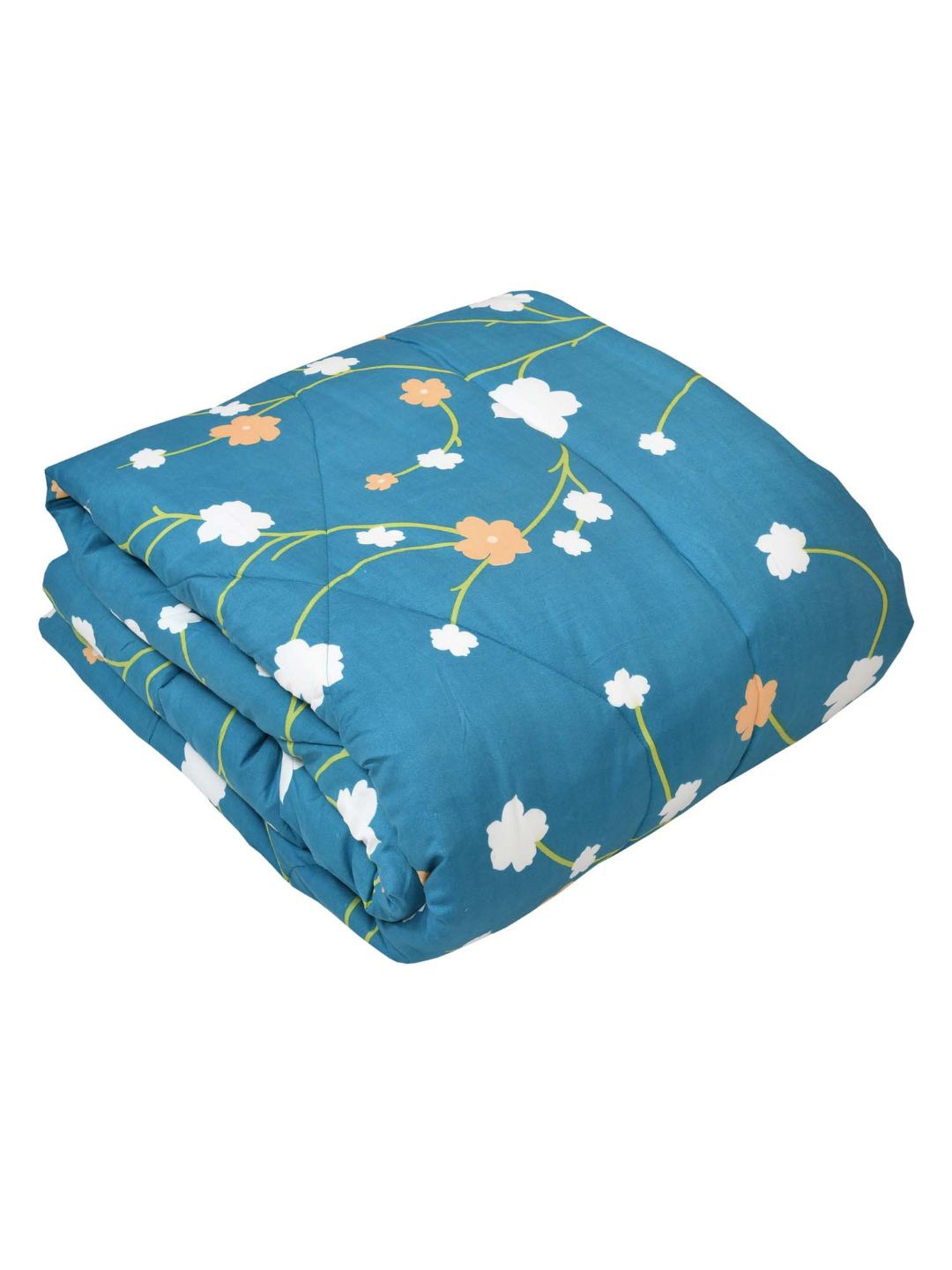 

haus & kinder Blue & White Floral Microfiber AC Room 150 GSM Double Bed Comforter