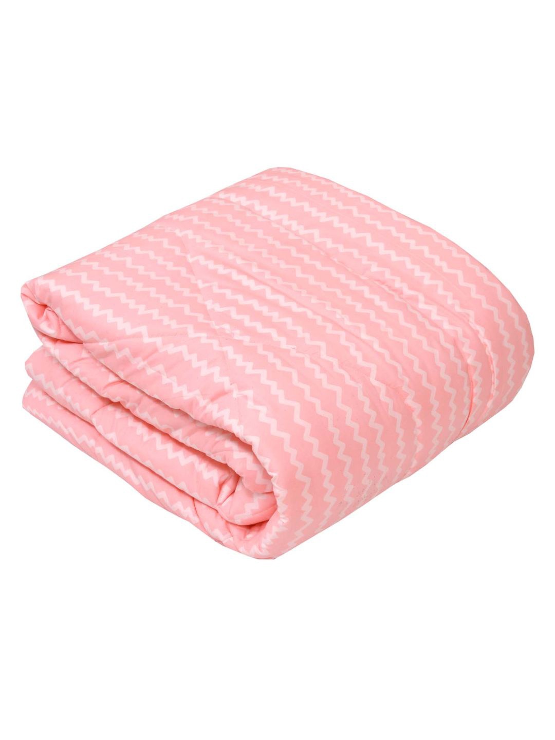 

haus & kinder Pink & Off White Geometric Reversible 150 GSM Double Bed Comforter