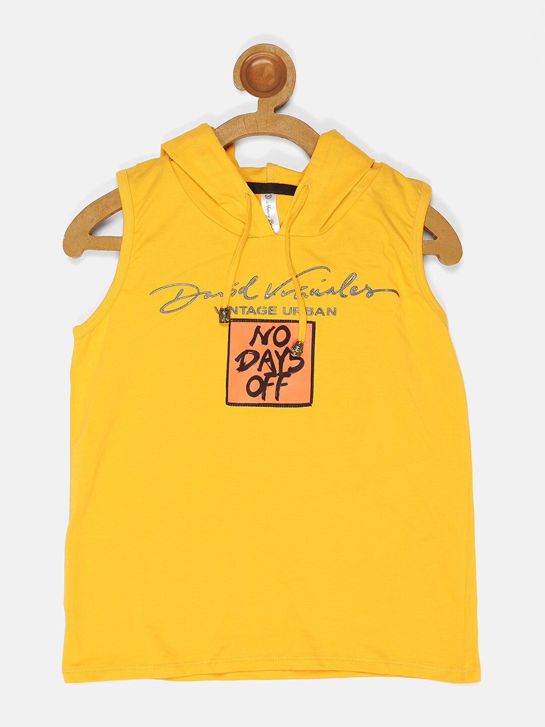 

V2 Value & Variety Boys Mustard Yellow Printed T-shirt