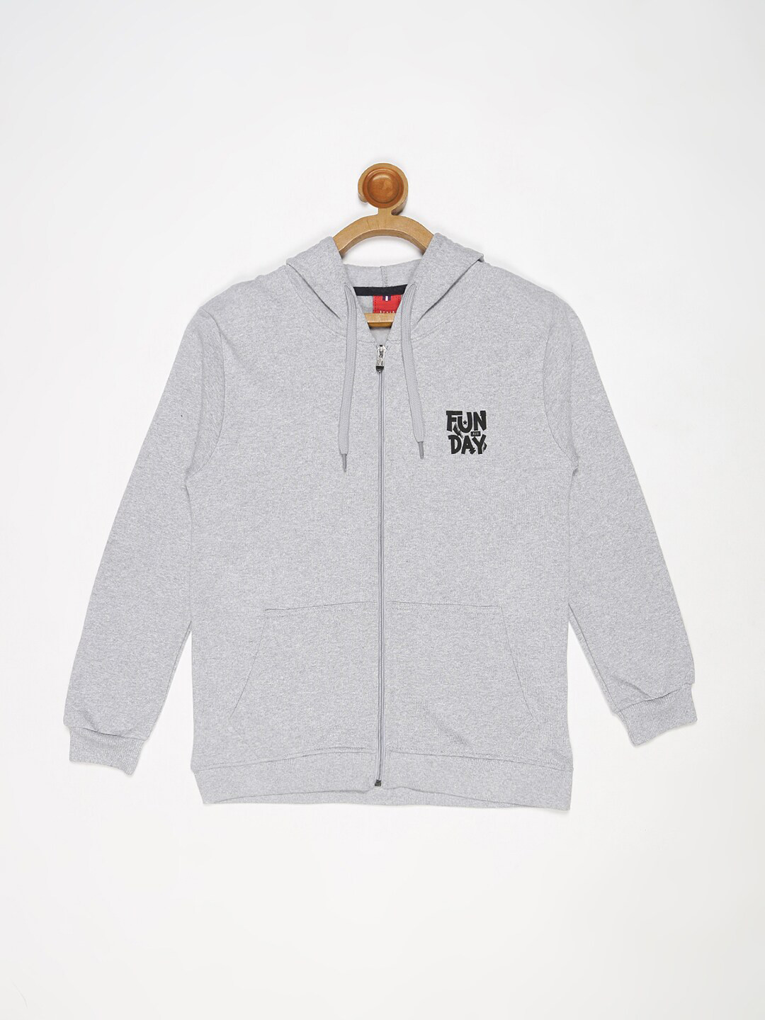 

V2 Value & Variety Boys Grey Solid Hooded Sweatshirt