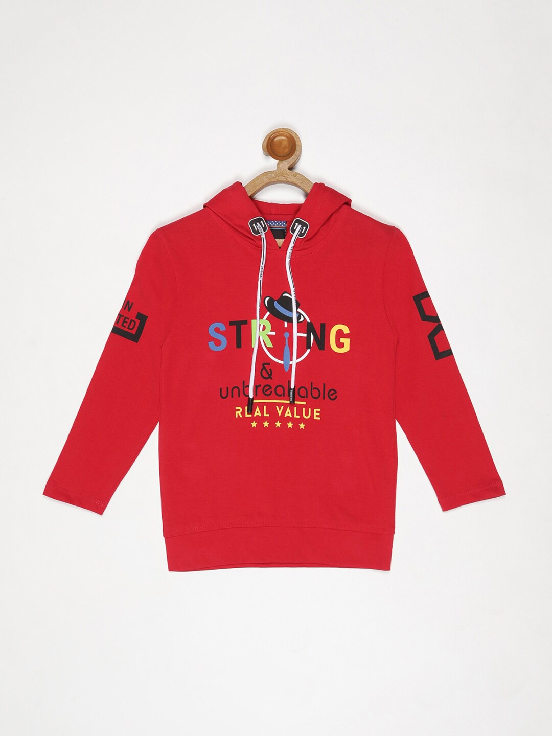 

V2 Value & Variety Boys Red V-Neck Applique T-shirt