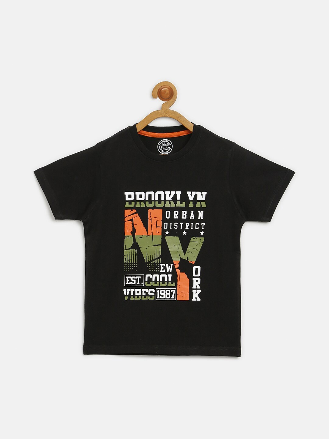 

V2 Value & Variety Boys Black Typography Printed T-shirt