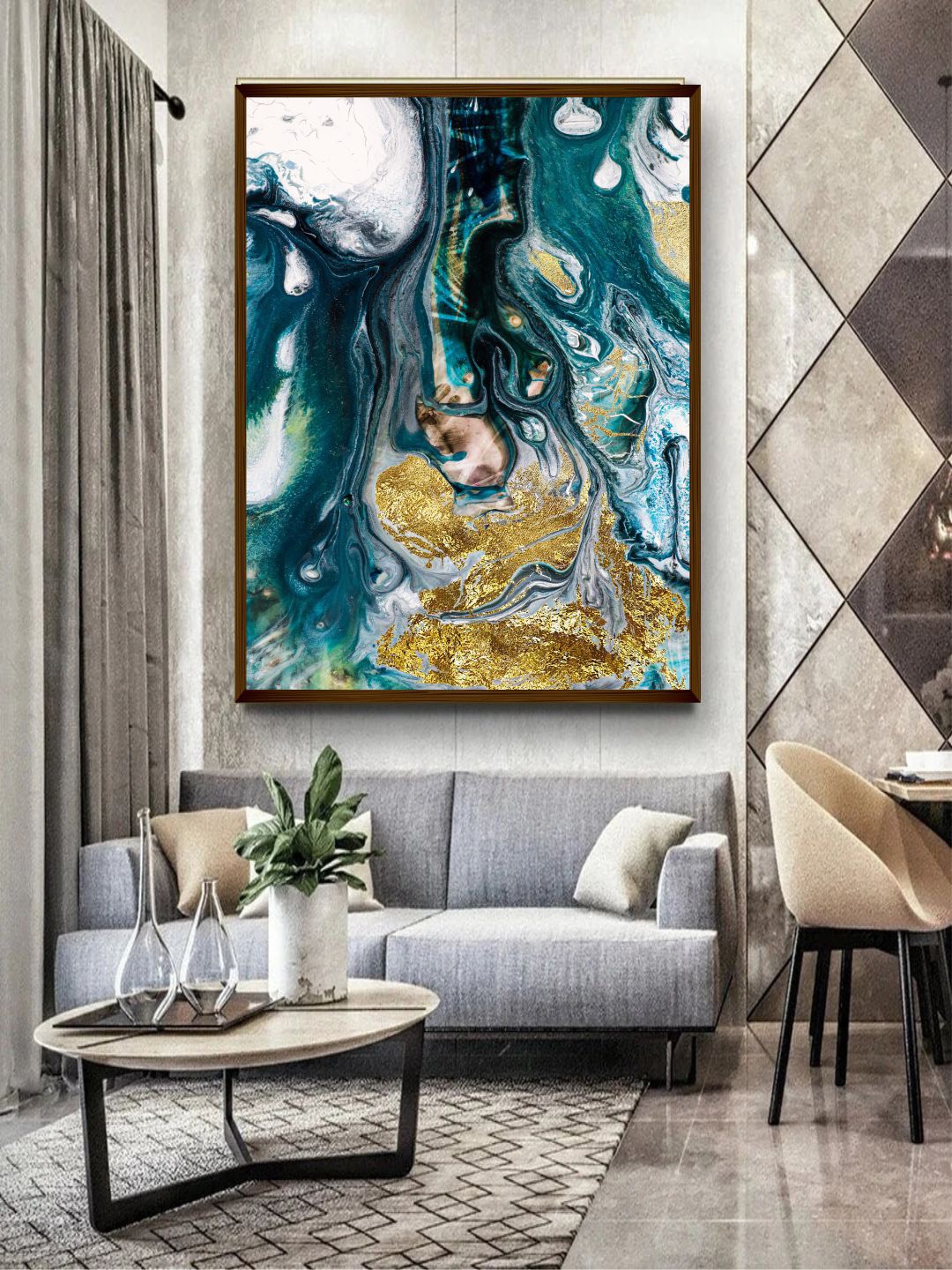 

The Art House Blue Abstract Painting Wall Art