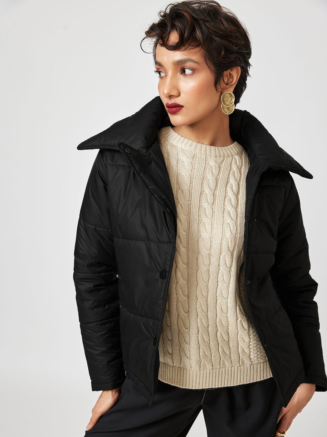 

The Label Life Women Black Outdoor Padded Jacket