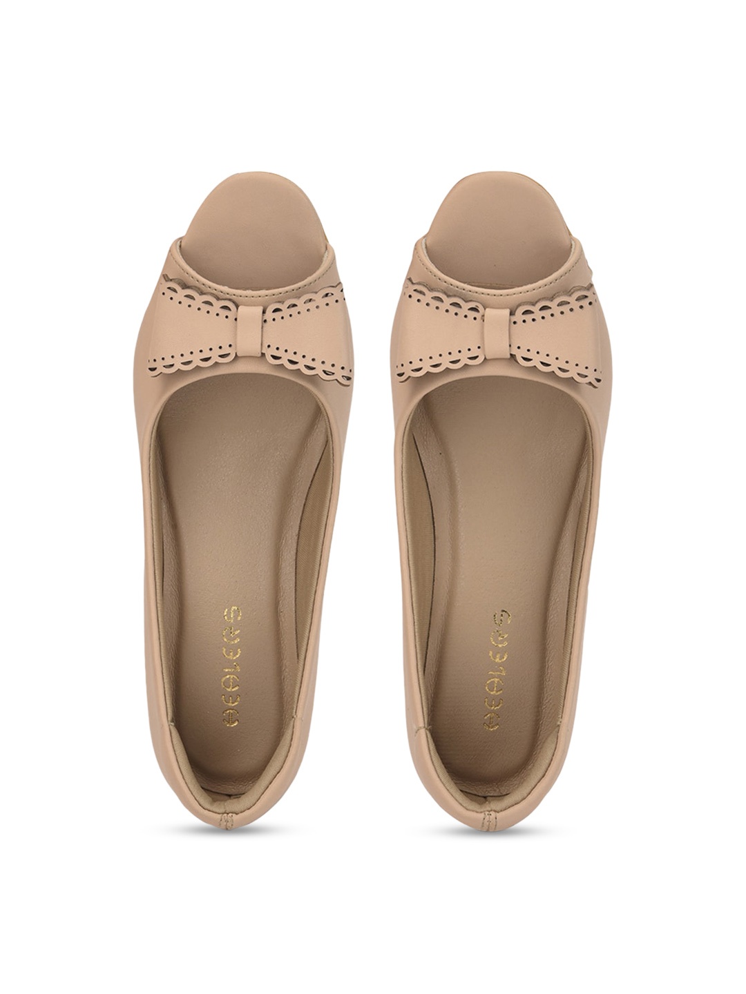 

Liberty Beige Block Peep Toes with Bows