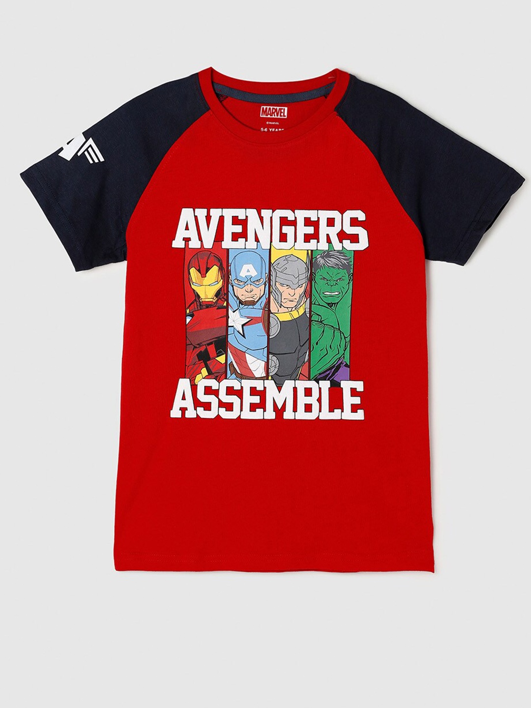 

max Boys Red Printed Pure Cotton T-shirt
