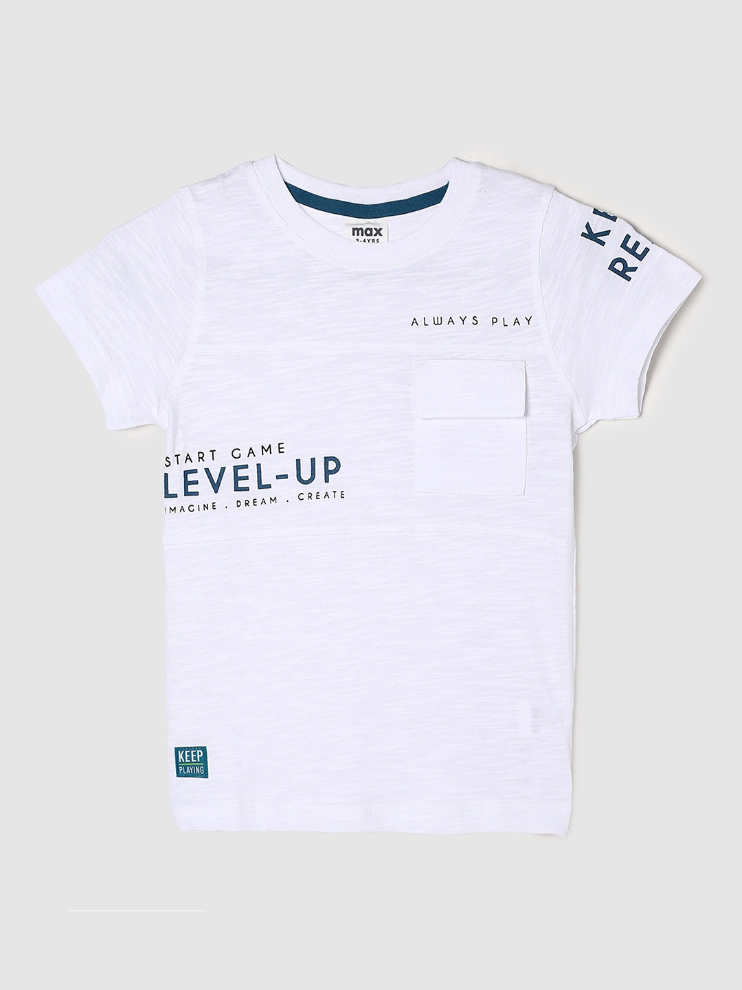 

max Boys Pure Cotton T-shirt, White